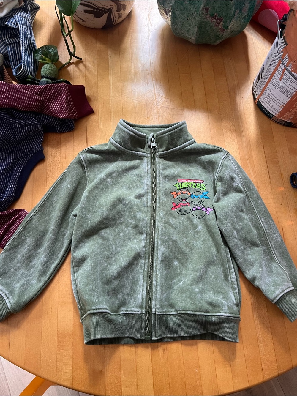 Nickelodeon Teenage Mutant Ninja Turtles Olive Green Zip-Up Hoodie